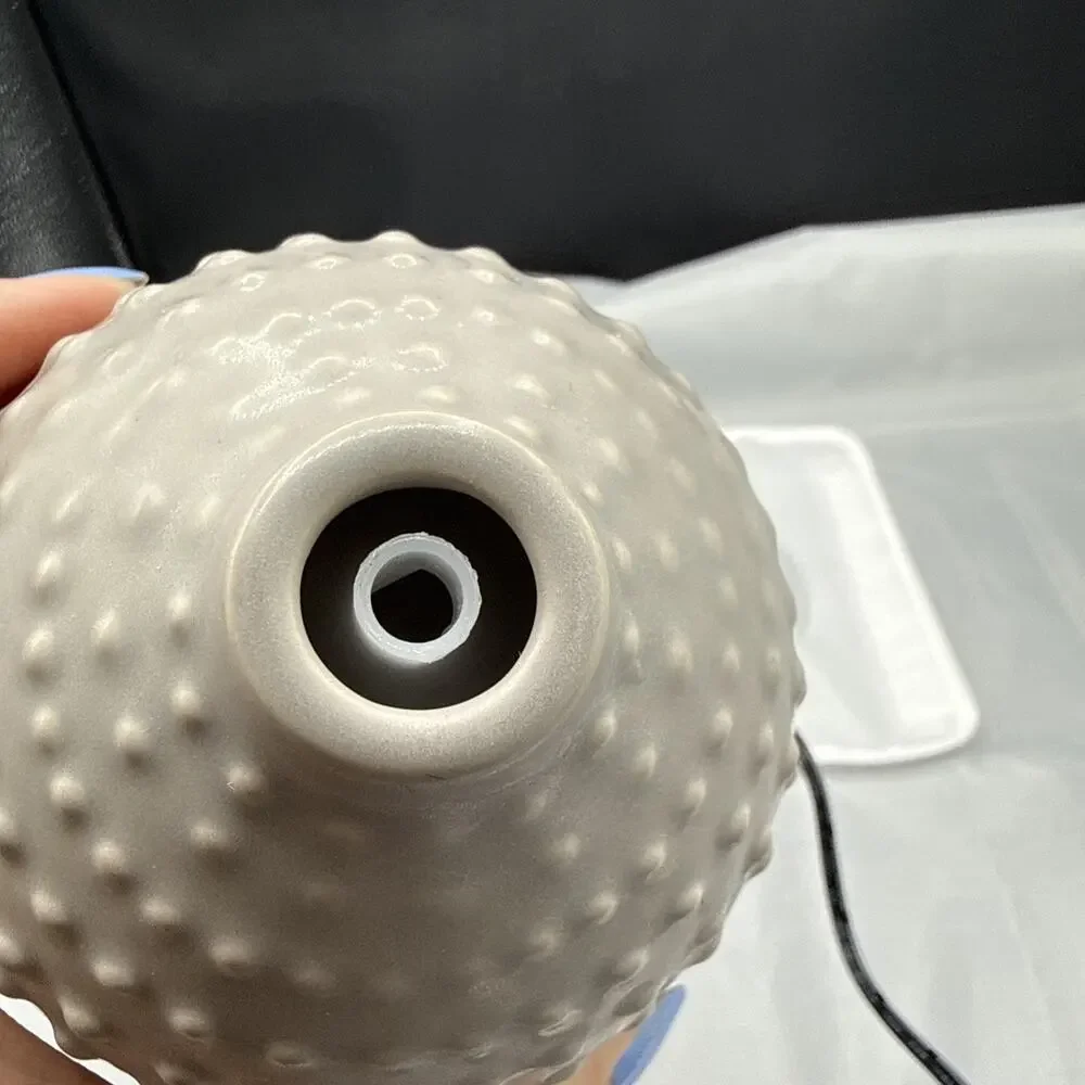 Candle Warmers Airome Gray Hobnail Ceramic Essential Oil Diffuser 6.5”